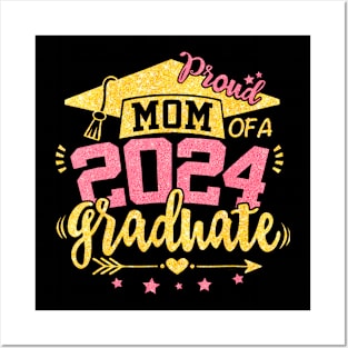 Mom Of A 2024 Graduate Senior 24 College Proud Mother Mama Posters and Art